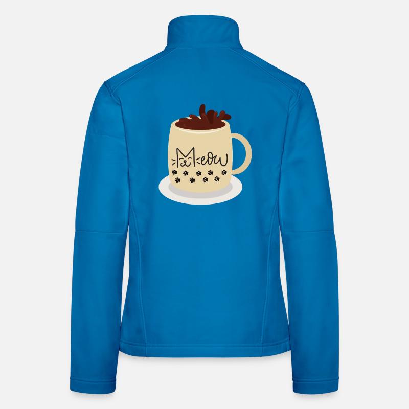 Mug visage de chat avec empreintes de pattes Veste en tissu softshell Femme