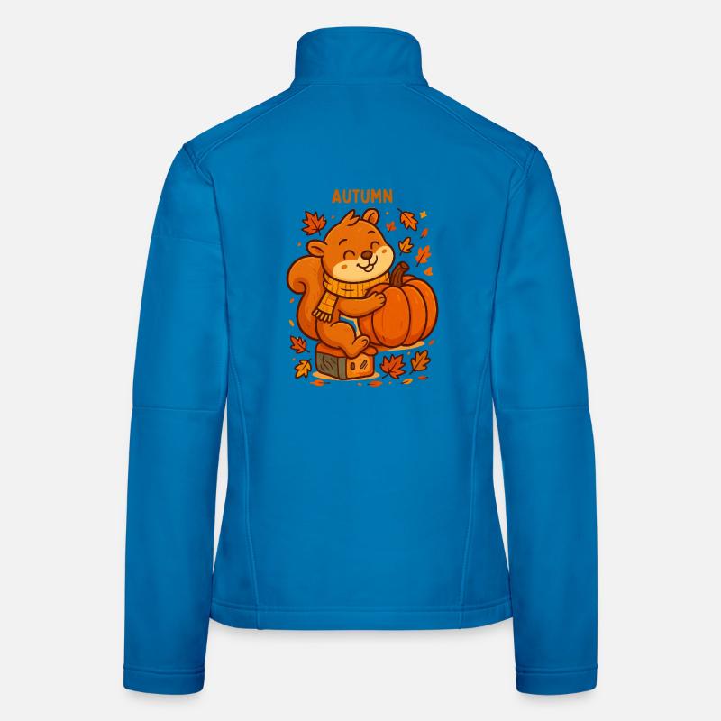 Herbstfreude Eichhörnchen mit Kürbis Herbst  Frauen Softshelljacke