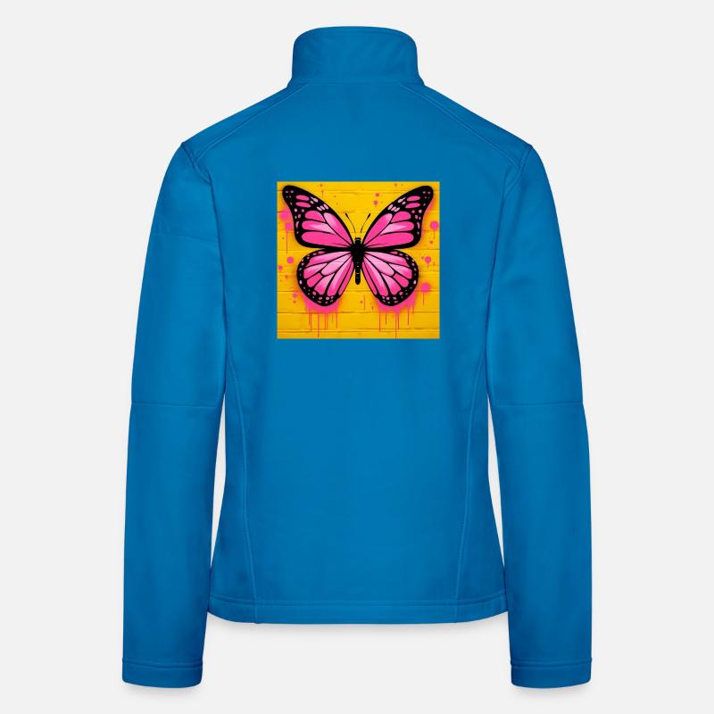 Schmetterling - Frauen Softshelljacke - Lichtblau