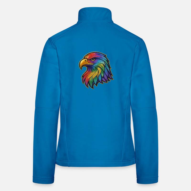 Regenbogen Adler Kopf Patch Frauen Softshelljacke