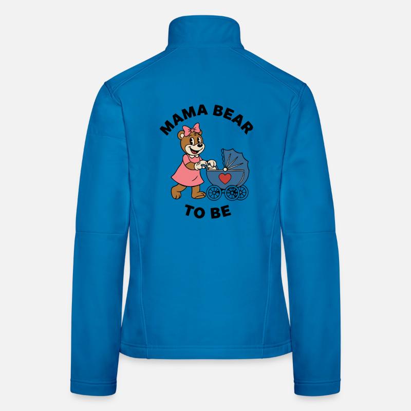 Mama Bear To Be – Stroller Ribbon Tee - Women's Softshell Jacket - light blue