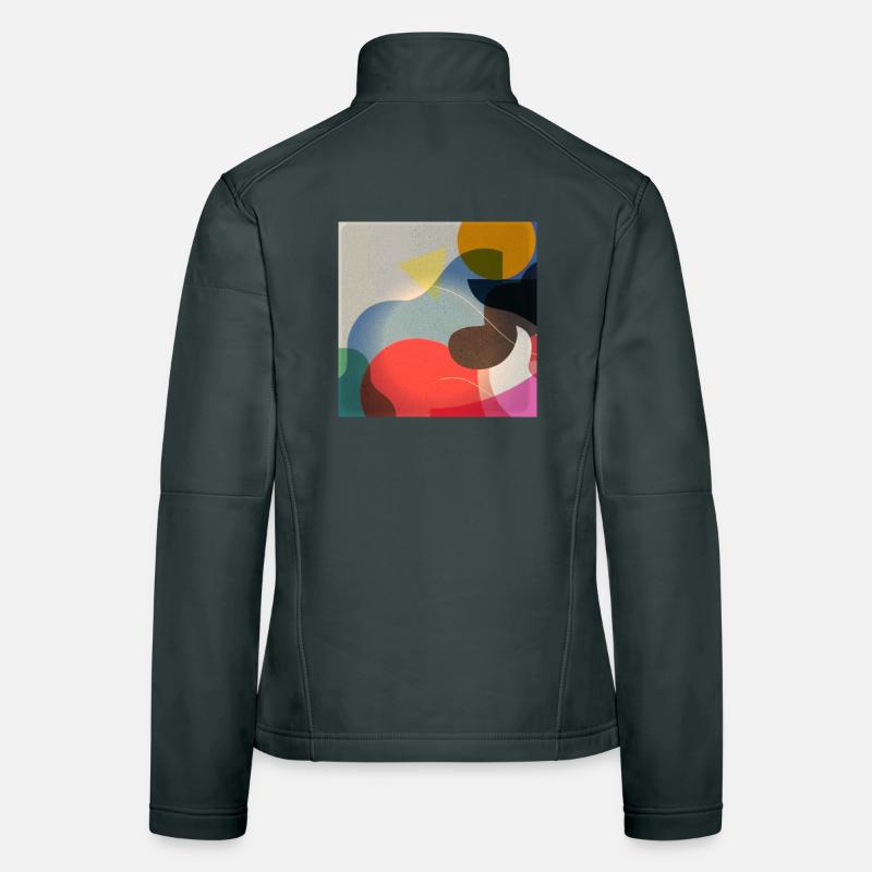 Composition de formes de couleurs abstraites Veste en tissu softshell Femme