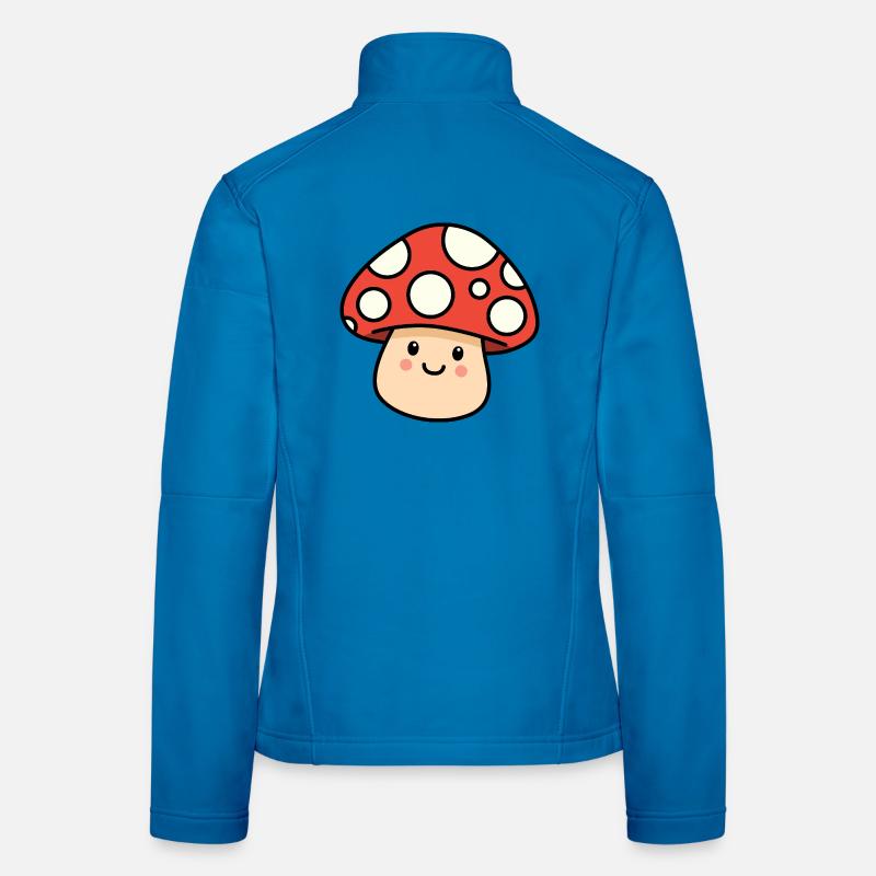 Champignon kawaii – Champignon joyeux Veste en tissu softshell Femme