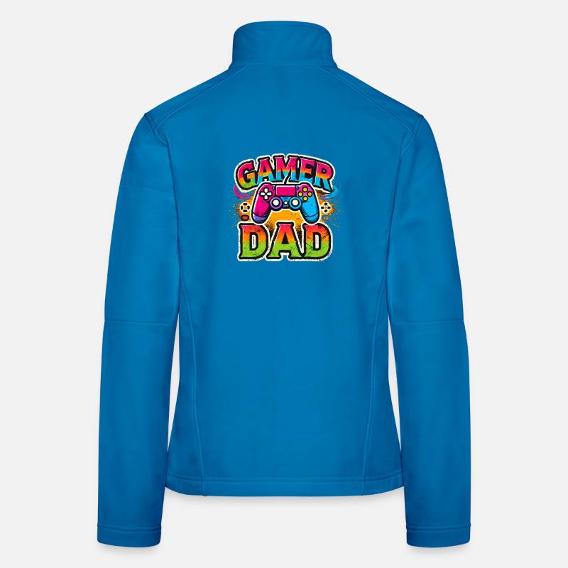 Gamer Dad Rainbow Controller, Père Gaming Veste en tissu softshell Femme