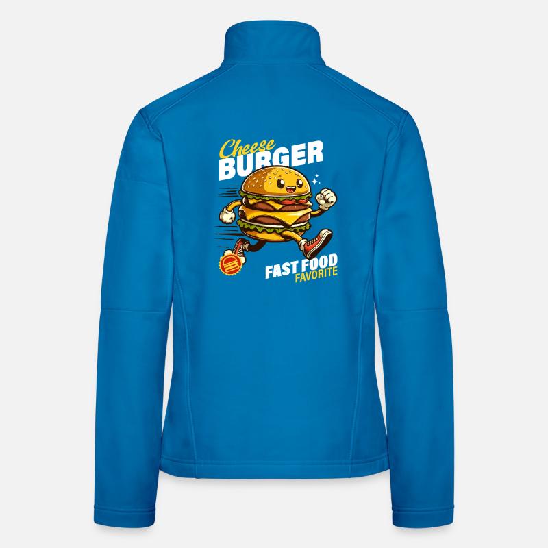 Animierter Sprint Cheeseburger Frauen Softshelljacke