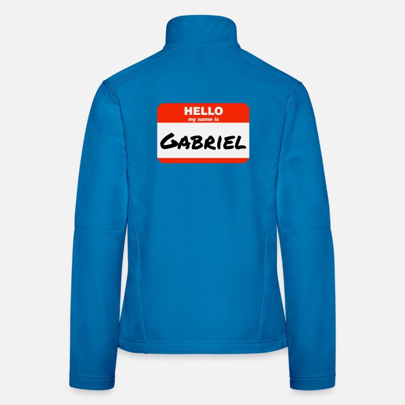 Hello My Name Is Gabriel Label Name Tag - Women's Softshell Jacket - light blue