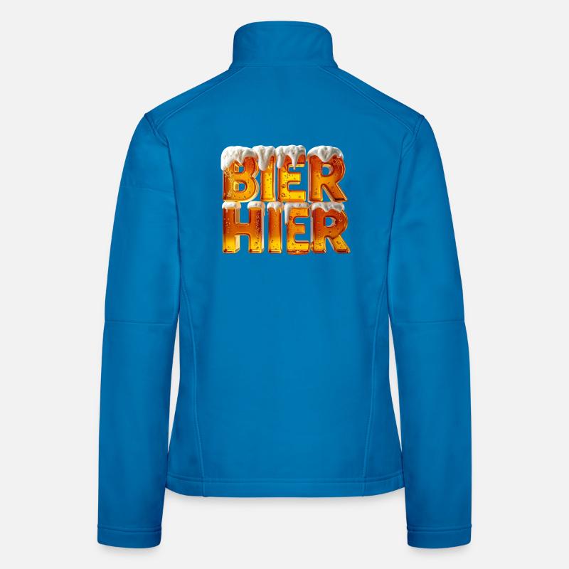 Bière? Ici! – Lettres de verre à bière 3D avec mousse Veste en tissu softshell Femme