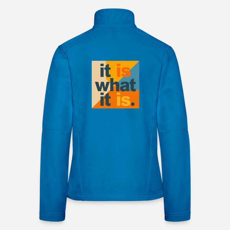C’est ce que c’est – typo, collage, pop art Veste en tissu softshell Femme