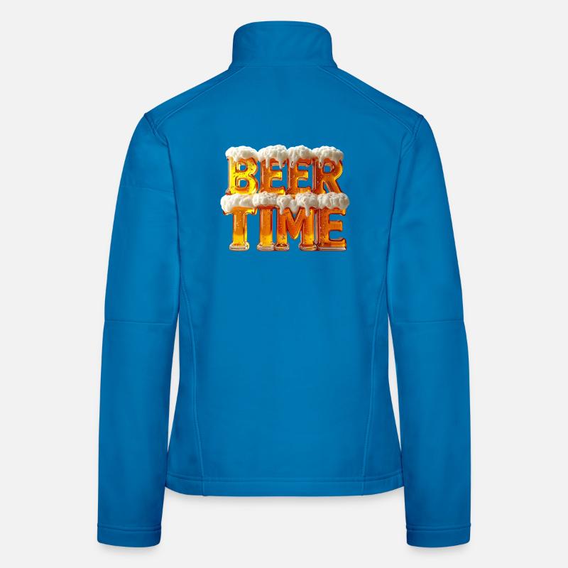Beer Time – 3D Bierglas-Buchstaben mit Schaum Frauen Softshelljacke