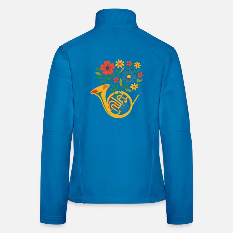 Floral Horn Bouquet Women's Softshell Jacket