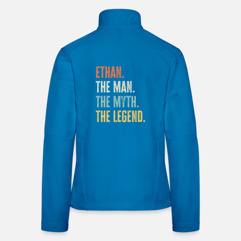 Ethan Man Myth Legend Retro Design Geschenk Name Frauen Softshelljacke