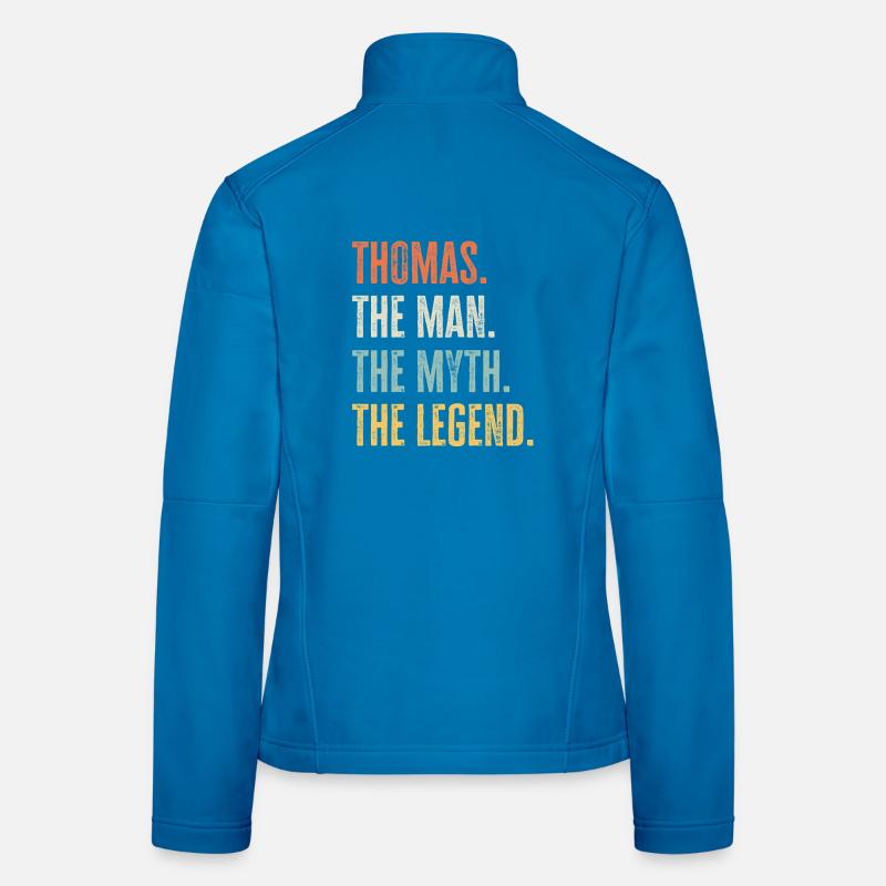Thomas Man Myth Legend Retro Design Geschenk Name Frauen Softshelljacke