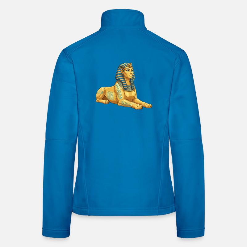 Sphinx doré avec hiéroglyphes Veste en tissu softshell Femme
