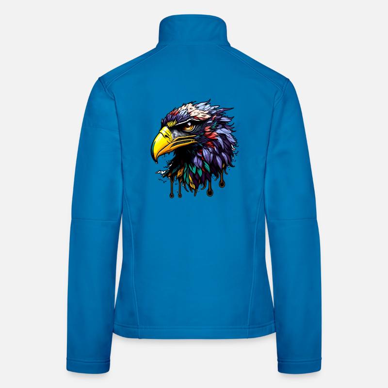 Colorful eagle with bright feathers Women's Softshell Jacket