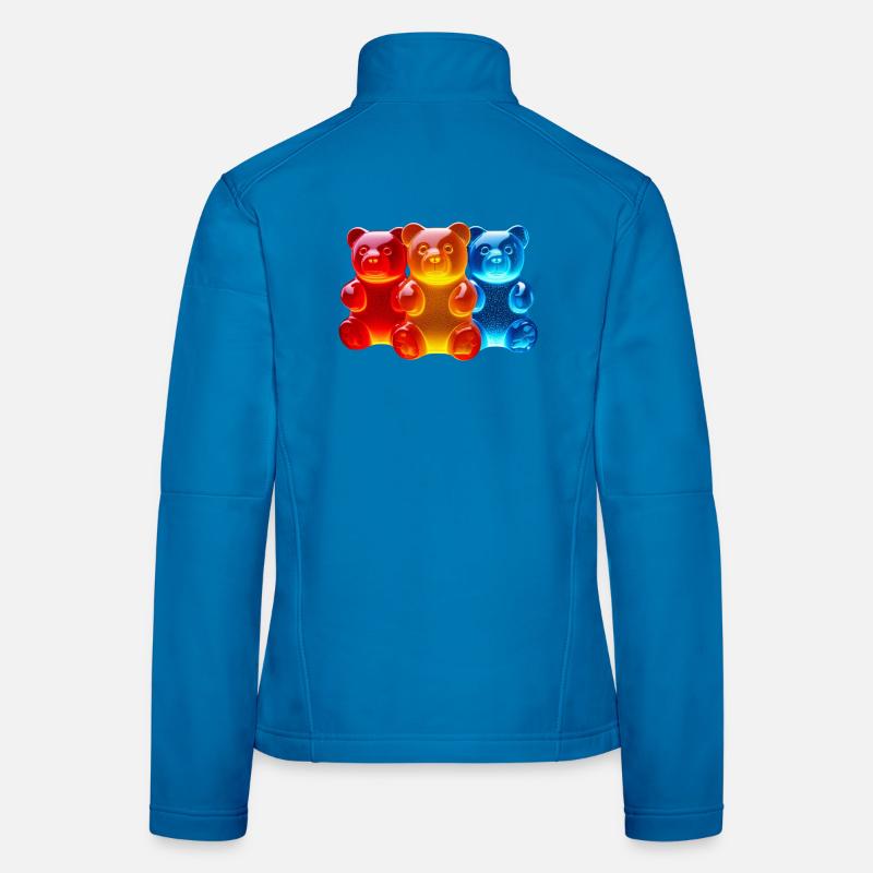 Glowing Tricolor Bears Women's Softshell Jacket