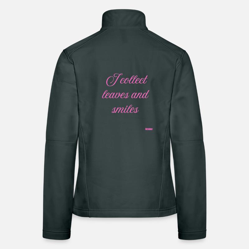 Feuilles et sourires rose script Veste en tissu softshell Femme