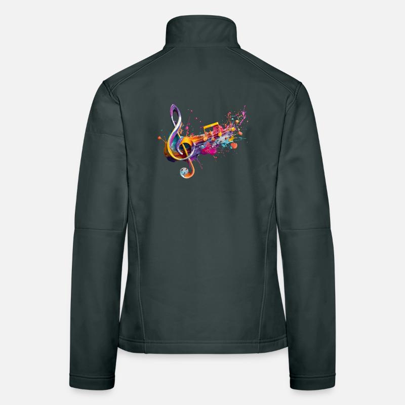 Musique couleur : notation colorée Veste en tissu softshell Femme