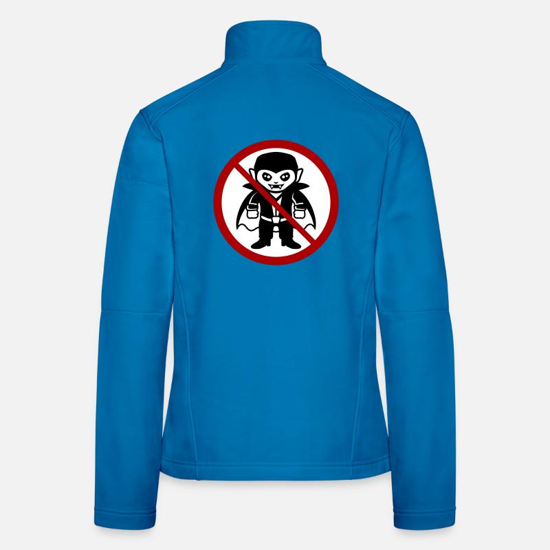 Pas un vampire ! Drôle de panneau d’interdiction Halloween Veste en tissu softshell Femme