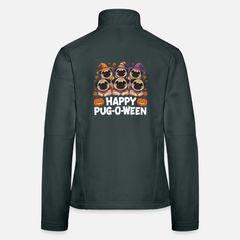 Mops-O-Ween Hexenhut Möpse Frauen Softshelljacke
