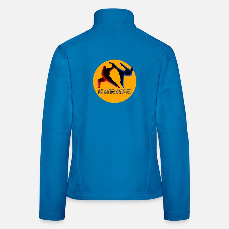 Kampfkunst Dynamik Karate Silhouette Frauen Softshelljacke