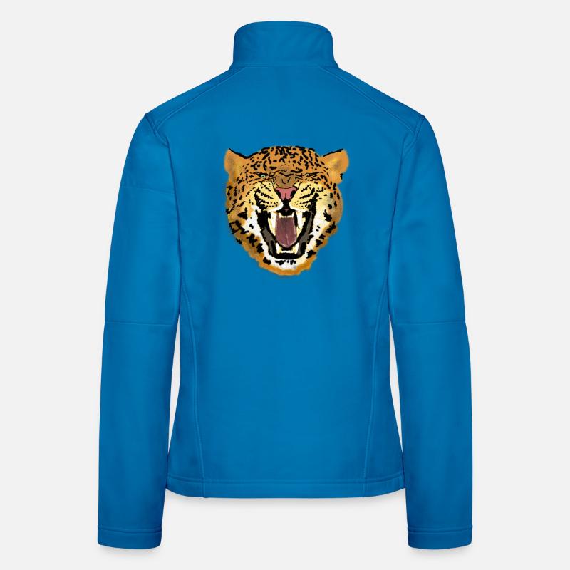 Leopardengesicht Brüllendes Kunstdesign Frauen Softshelljacke