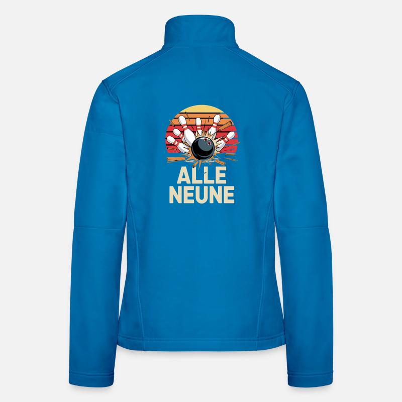 Conception des neuf coups de bowling Veste en tissu softshell Femme