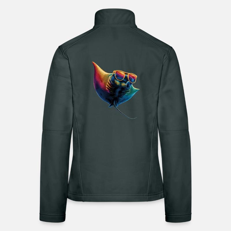 Manta Ray, Devil Ray, Stingray, Diver Women's Softshell Jacket
