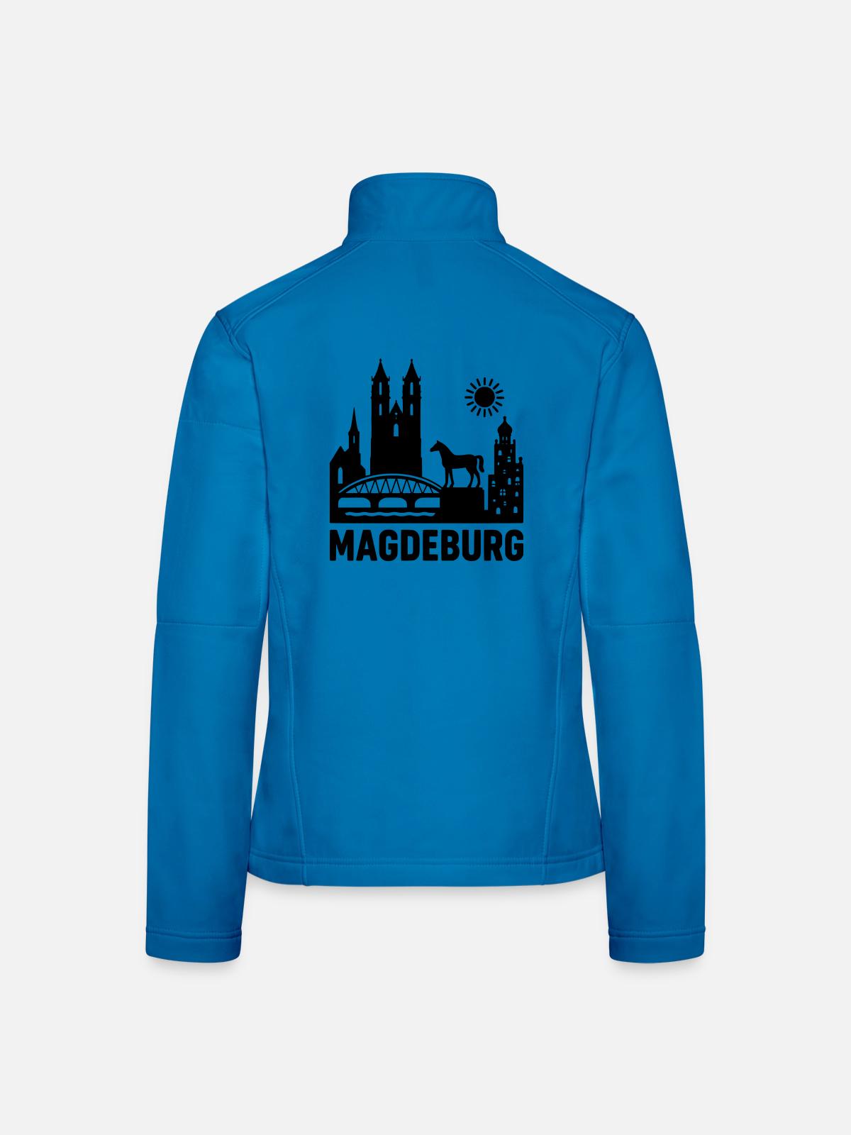 magdeburg silhouette - Frauen Softshelljacke - Lichtblau - Hinten