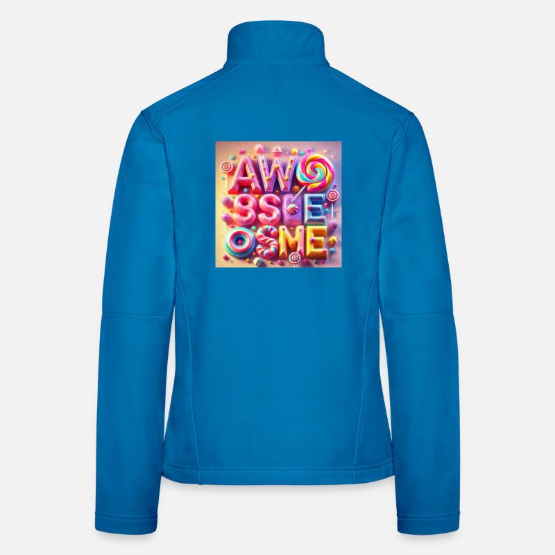 Candy Schriftzug Awesome Frauen Softshelljacke