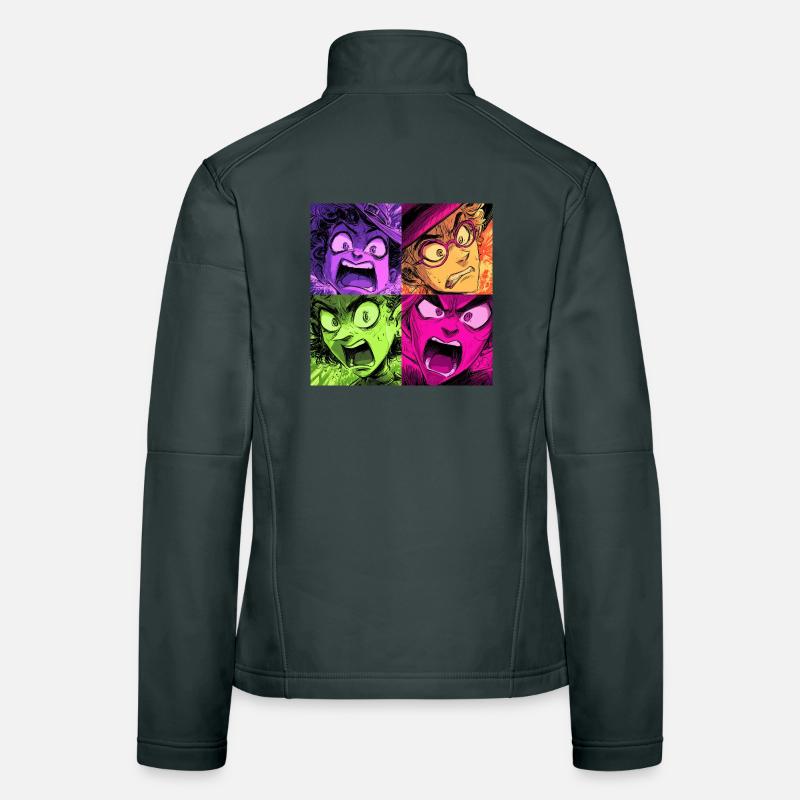 Color Explosion Screams Collage Witches Women's Softshell Jacket
