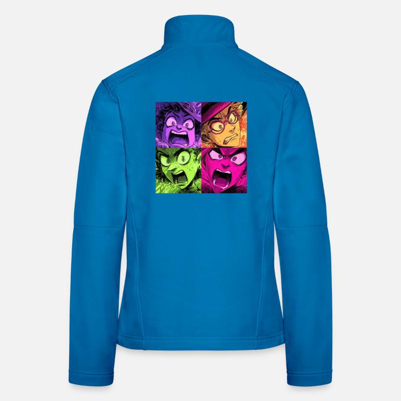 Farbenexplosion Schreie Collage Hexen Frauen Softshelljacke