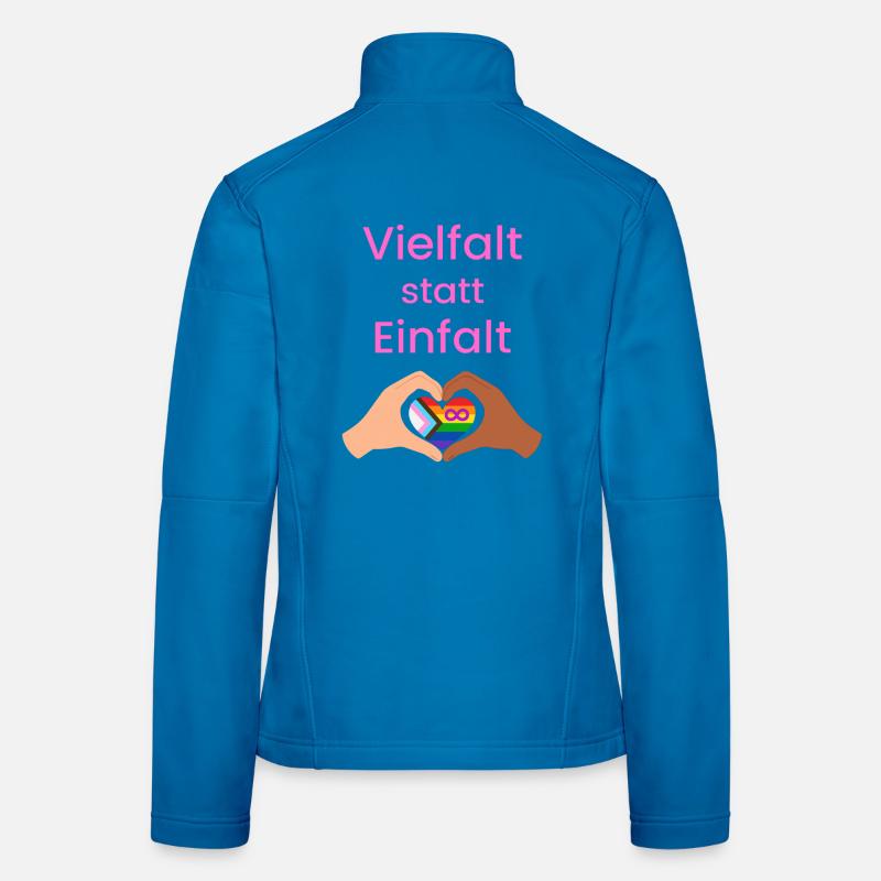 Vielfalt statt Einfalt - Frauen Softshelljacke - Lichtblau
