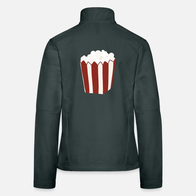 Popcorn Eimer Retro Illustration Frauen Softshelljacke