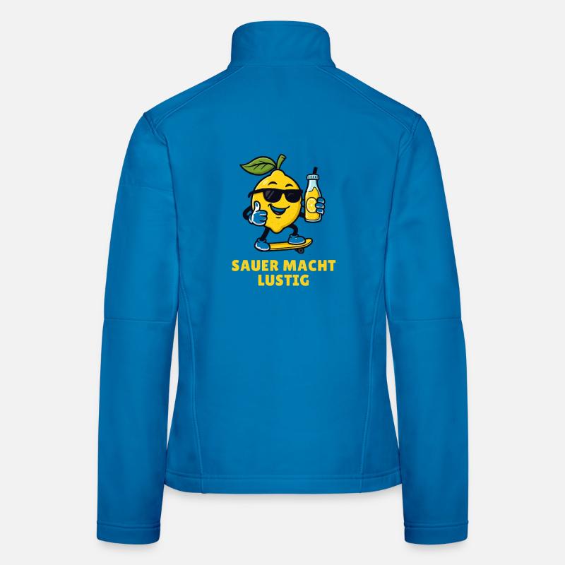 Sour Makes Funny Lemon Fruit Illustrations Women's Softshell Jacket