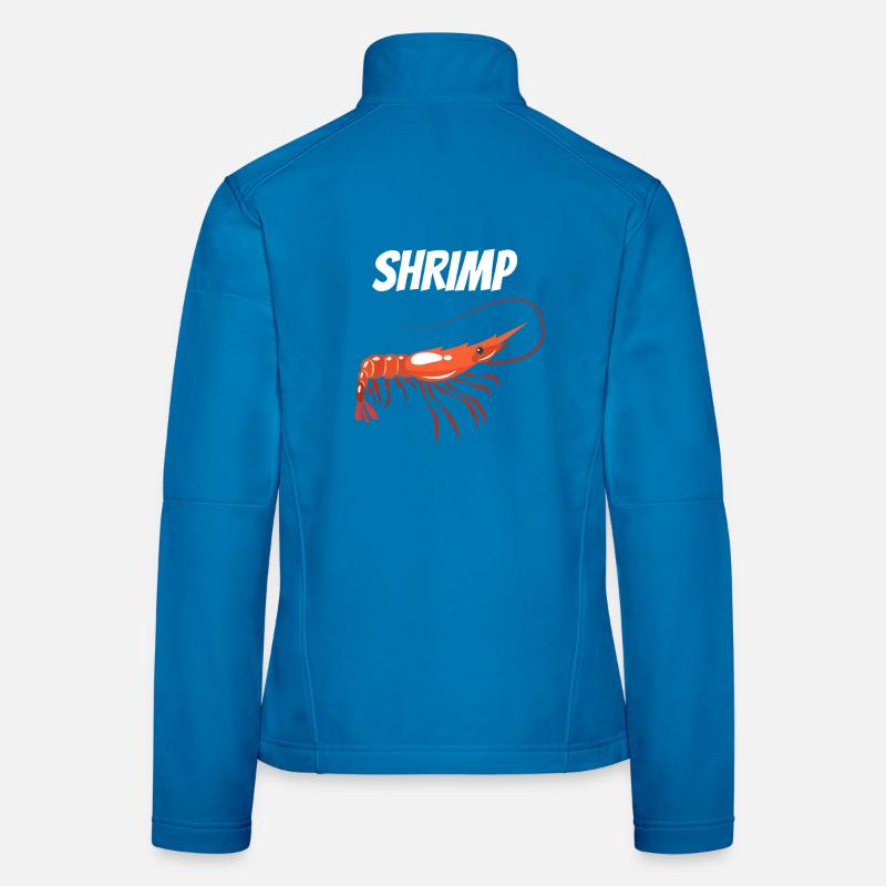 Fette Garnelenillustration mit SHRIMP Text Garnelen - Frauen Softshelljacke - Lichtblau