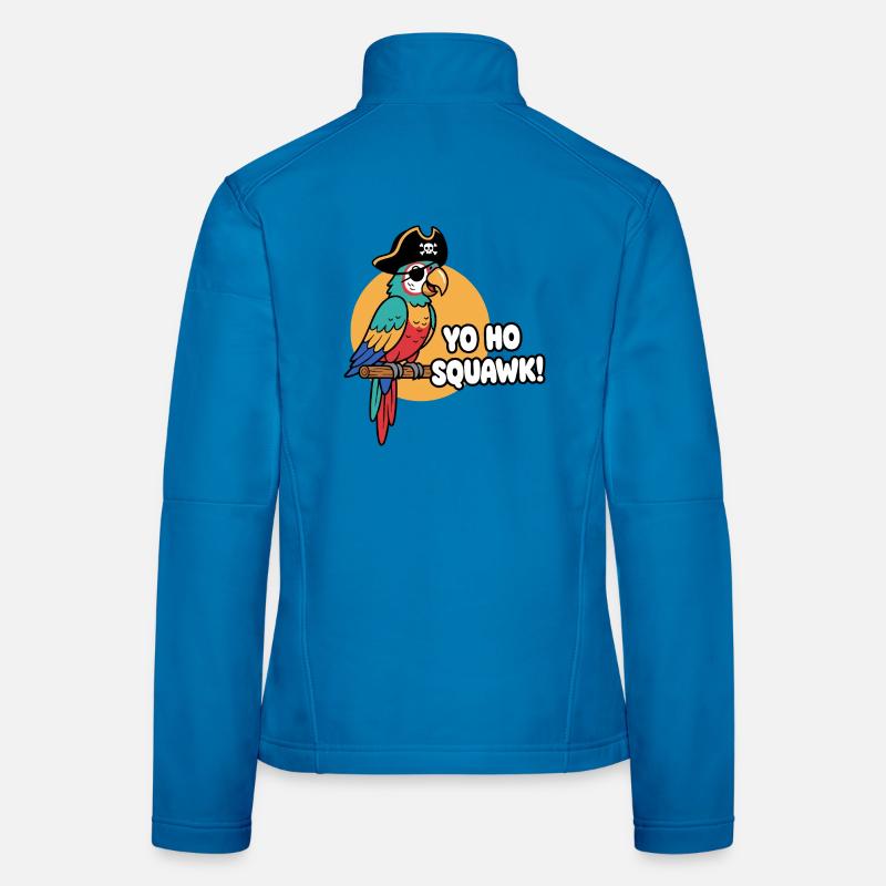 Colorful Parrot Pirate Squawk Women's Softshell Jacket