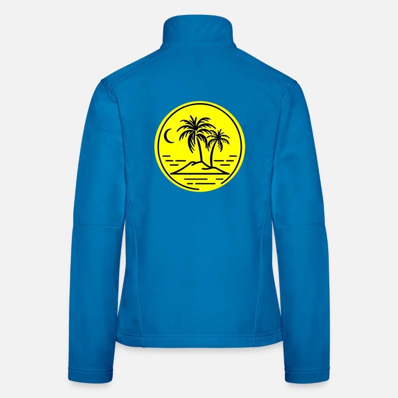 Palm Tree Island Symbol Beach Women's Softshell Jacket