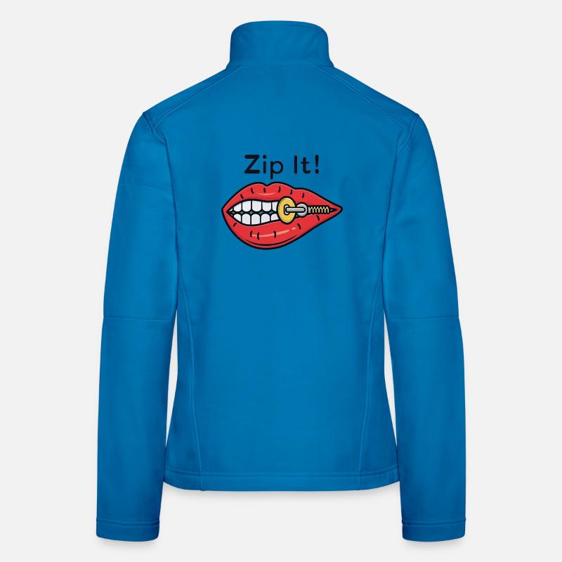 Zip It ! Fermeture éclair Red Lips Veste en tissu softshell Femme