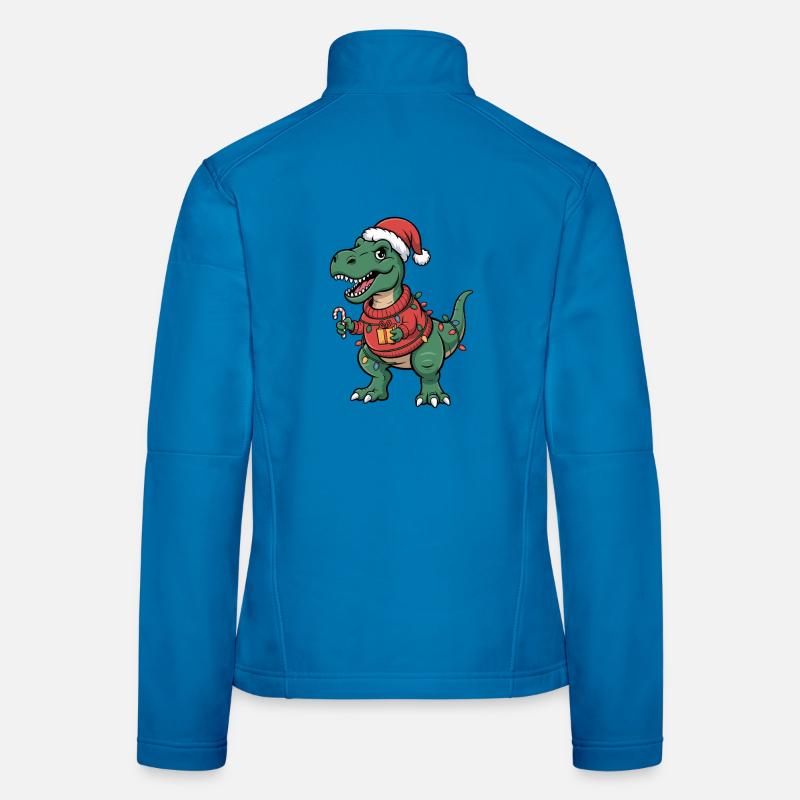 T-Rex de Noël en pull Veste en tissu softshell Femme