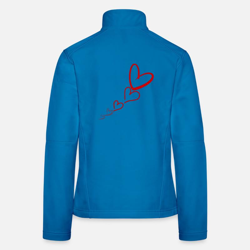 Linear Red Hearts Women's Softshell Jacket