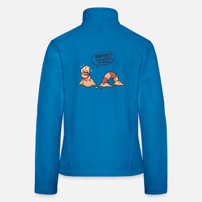 Wurm am Arbeitsplatz Schlechter Tag - Frauen Softshelljacke - Lichtblau