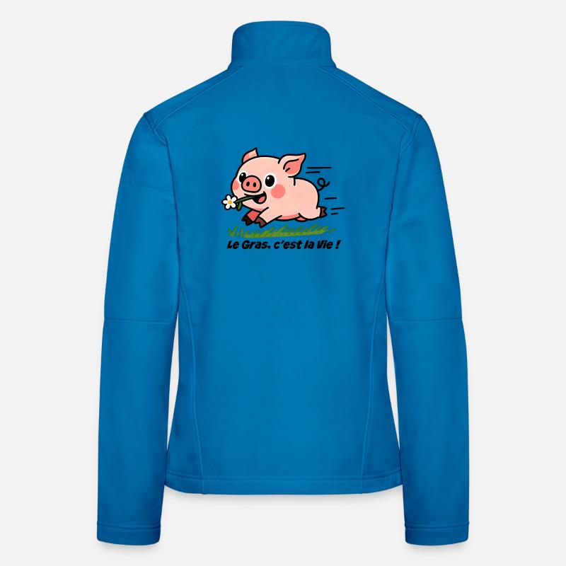 Le Gras, c'est la Vie ! cochon dans le pré Veste en tissu softshell Femme