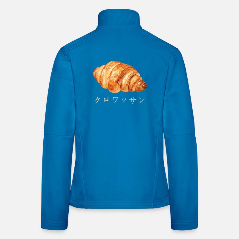 Conception de texte japonais croissant mignon Veste en tissu softshell Femme