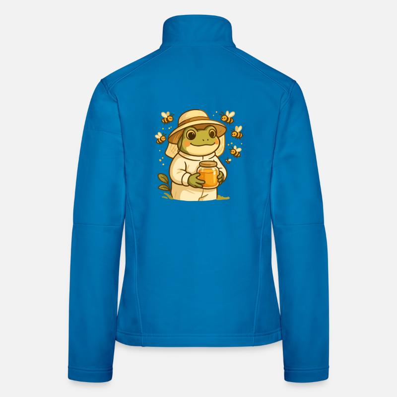 Imker Frosch mit Honigglas – Bee Frog Frauen Softshelljacke