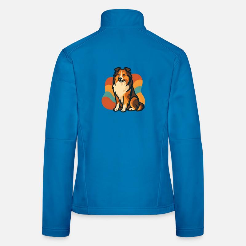 Lebhafter Shetland-Schäferhund Sunburst - Frauen Softshelljacke - Lichtblau