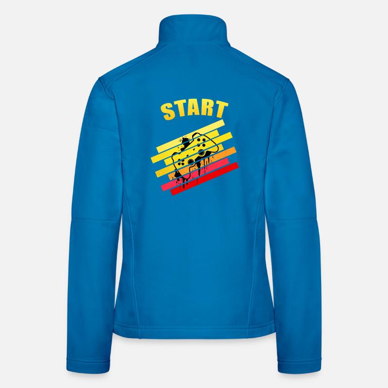 Retro vintage Start Gaming Controller | Neon Graff Women's Softshell Jacket