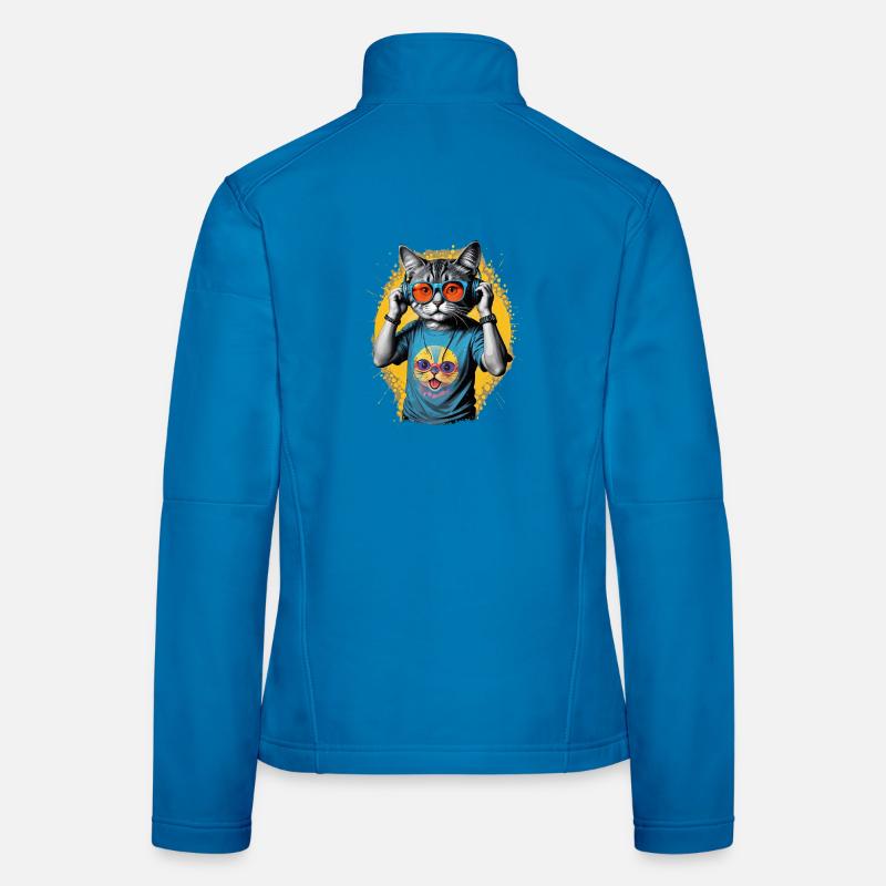 Neon Cat DJ Vibe Tee - Women's Softshell Jacket - light blue