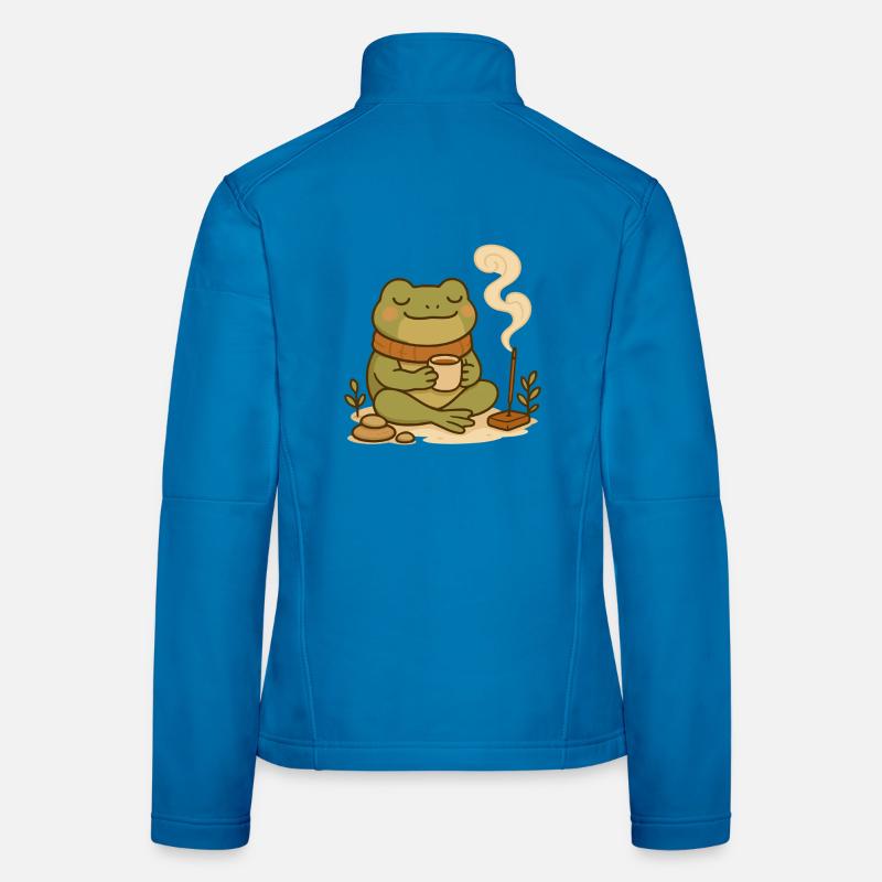 Grenouille consciente avec thé et bâtonnets d’encens Veste en tissu softshell Femme