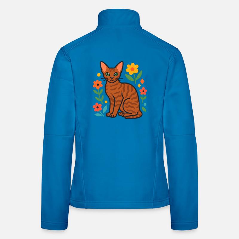 Devon Rex's cat in flower parade Women's Softshell Jacket