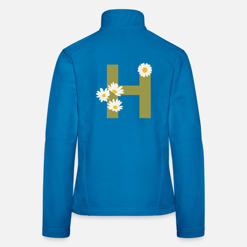Buchstabe h grüne Gänseblümchen Frauen Softshelljacke